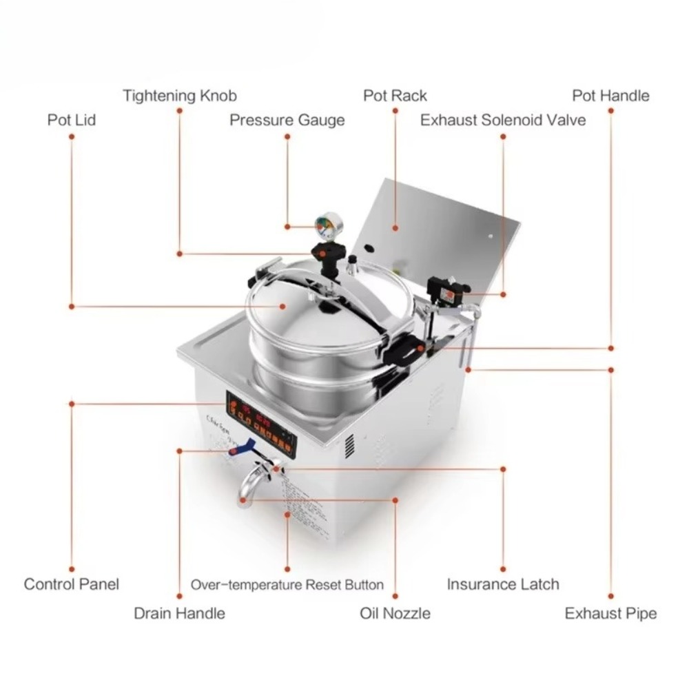 Air Fryer - เครื่องทอดสุญญากาศอุตสาหกรรมแบบต่อเนื่อง ไม่ใช้น้ำมัน ใช้ไฟฟ้า สำหรับทอดเฟรนช์ฟรายส์และไก่แบบเชิงพาณิชย์