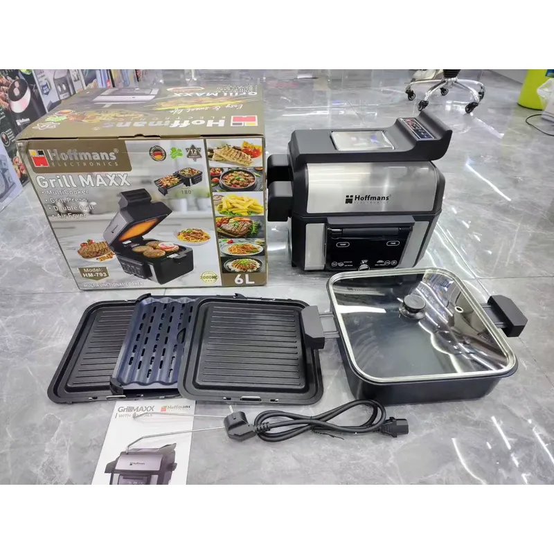 Air Fryer - สำหรับหม้อทอดไร้น้ำมันดิจิทัล Hoffmans 6L 3000W หม้อไฟฟ้าอเนกประสงค์ ทำบาร์บีคิว