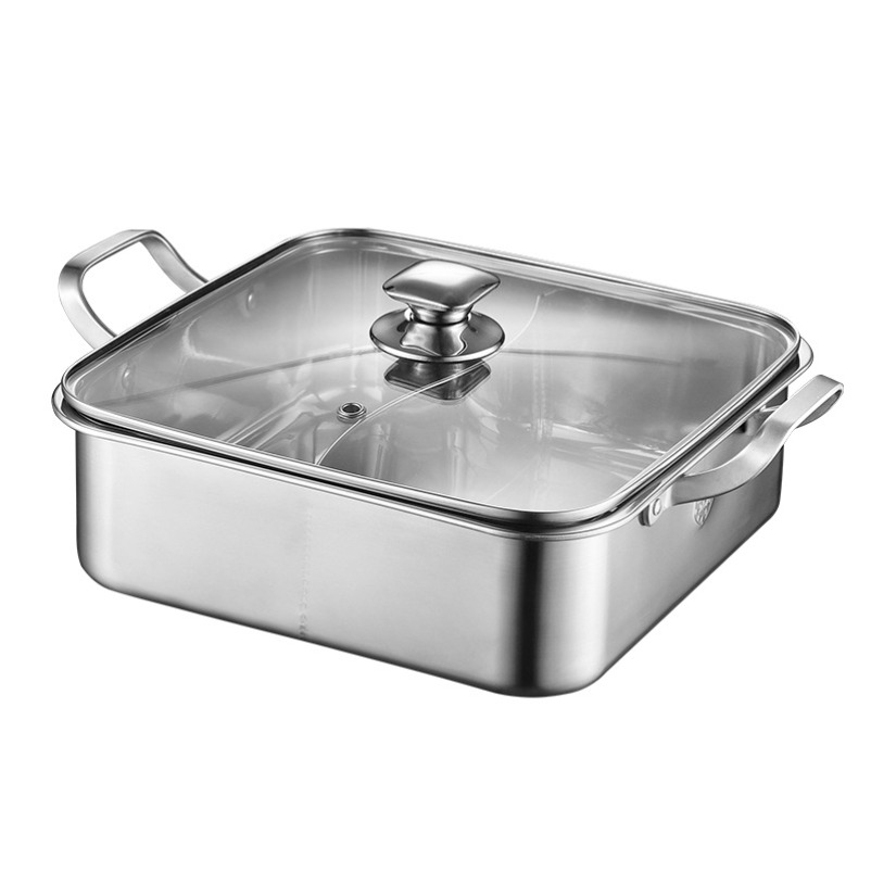 Induction Cooker - หม้อสแตนเลส 304 สำหรับชาบู/หม้อไฟ รุ่นหนาพิเศษ ใช้กับเตาแม่เหล็กไฟฟ้าได้