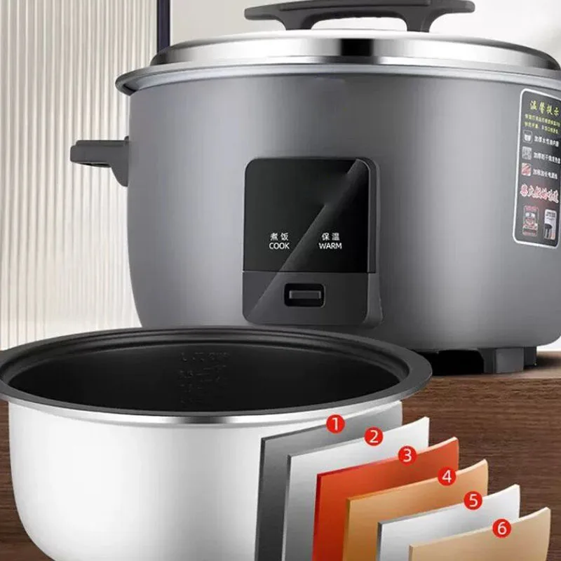 Rice Cooker - หม้อหุงข้าวไฟฟ้าขนาดใหญ่แบบกดปุ่มเดียว รักษาความร้อนอัตโนมัติ พร้อมหม้อในเคลือบกันติดอย่างหนา สำหรับร้านอาหารขนาดเล็ก