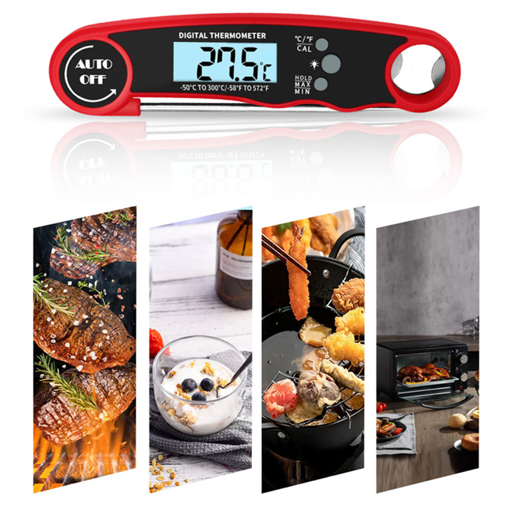 Air Fryer - เครื่องวัดอุณหภูมิเนื้อแบบดิจิตอล – เครื่องวัดอุณหภูมิอาหารแบบอ่านค่าได้ทันที สำหรับการย่าง บาร์บีคิว หม้อทอดไร้น้ำมัน