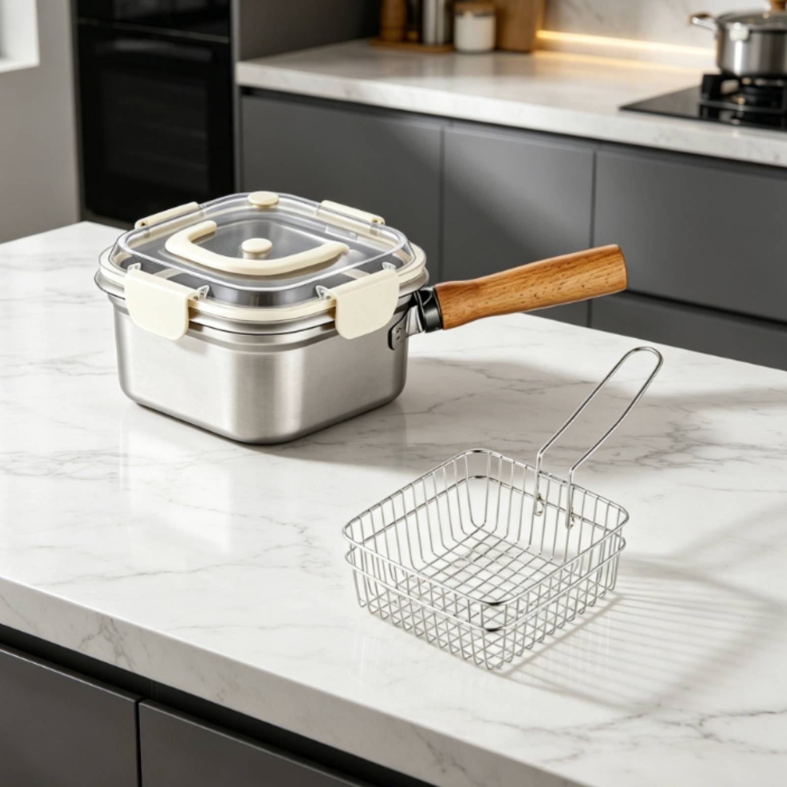 หม้อทอดแบบมีฝาปิด 2 ชิ้น หม้อท - Induction Cooker บทวิจารณ์และราคา
