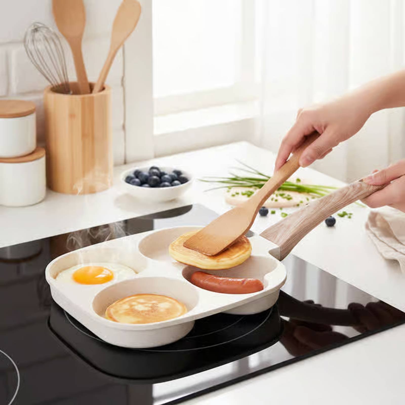 กระทะอาหารเช้าแบบไม่ติดกระทะ ท - Induction Cooker บทวิจารณ์และราคา