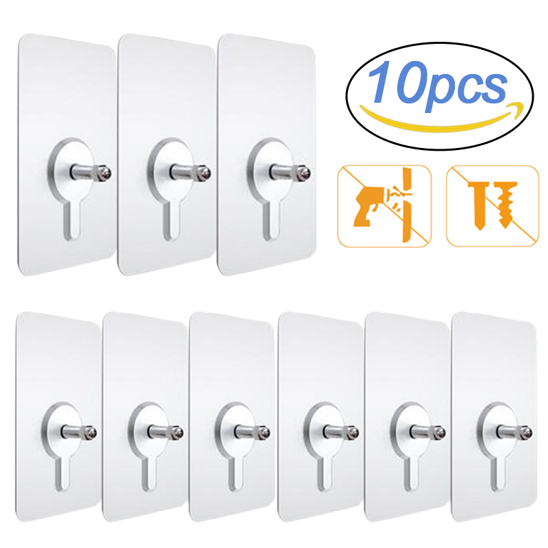 10 ชิ้นชั้นวางกาวตะขอติดผนัง C - Kitchen Appliances Cabinet บทวิจารณ์และราคา