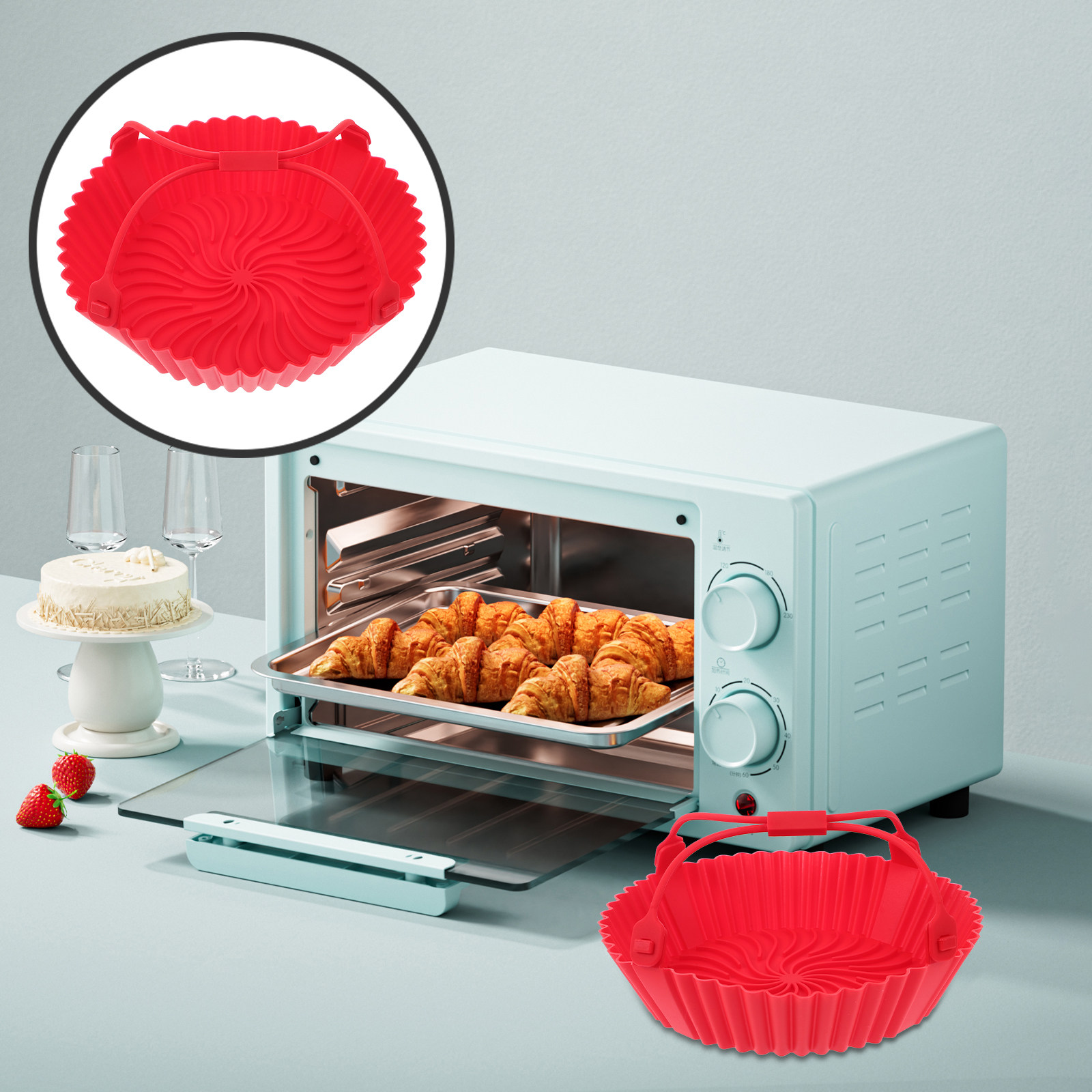ถาดซิลิโคนสำหรับหม้อทอดไร้น้ำม - Air Fryer บทวิจารณ์และราคา
