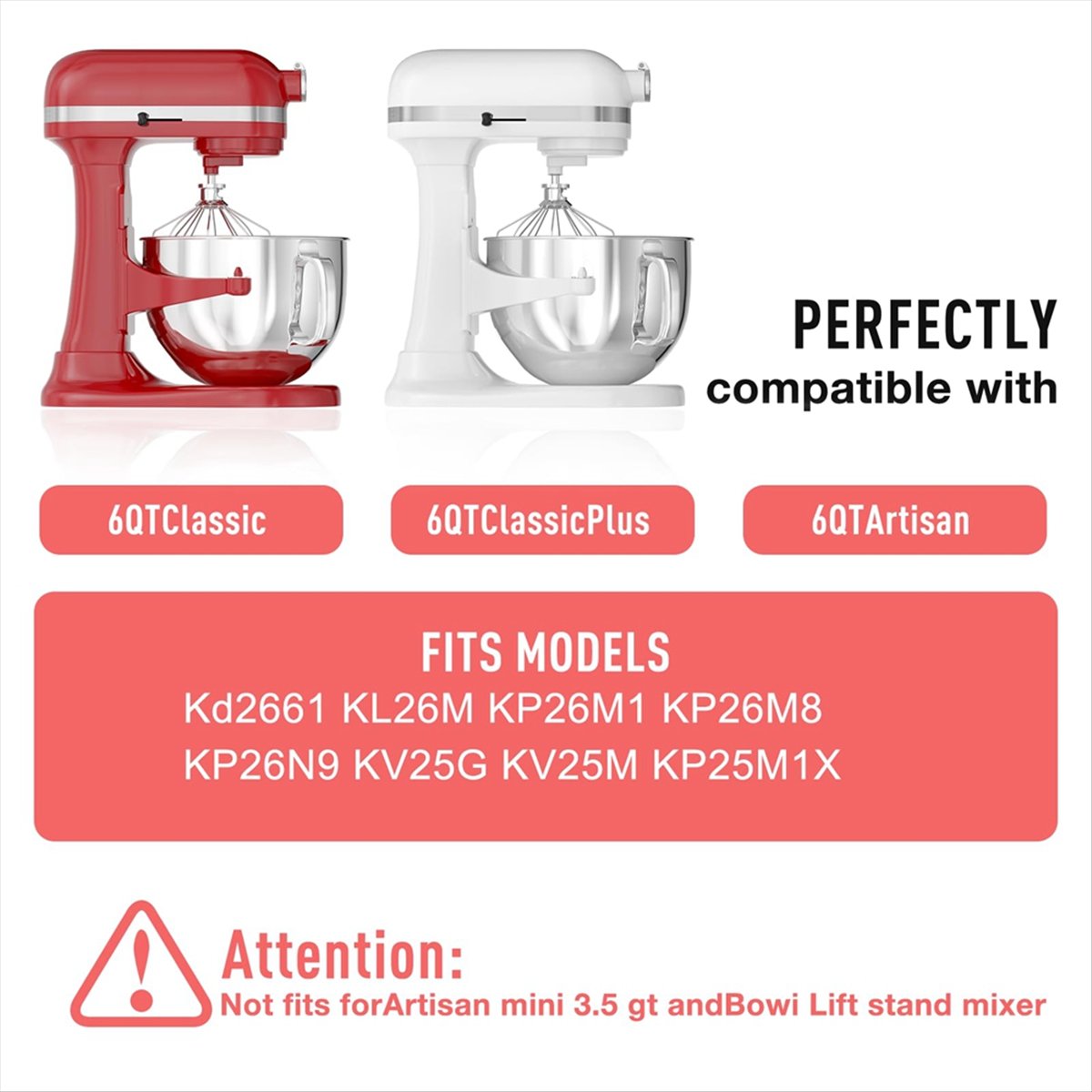 6QT ชามผสมสแตนเลสสำหรับเครื่อง - Stand Mixer บทวิจารณ์และราคา