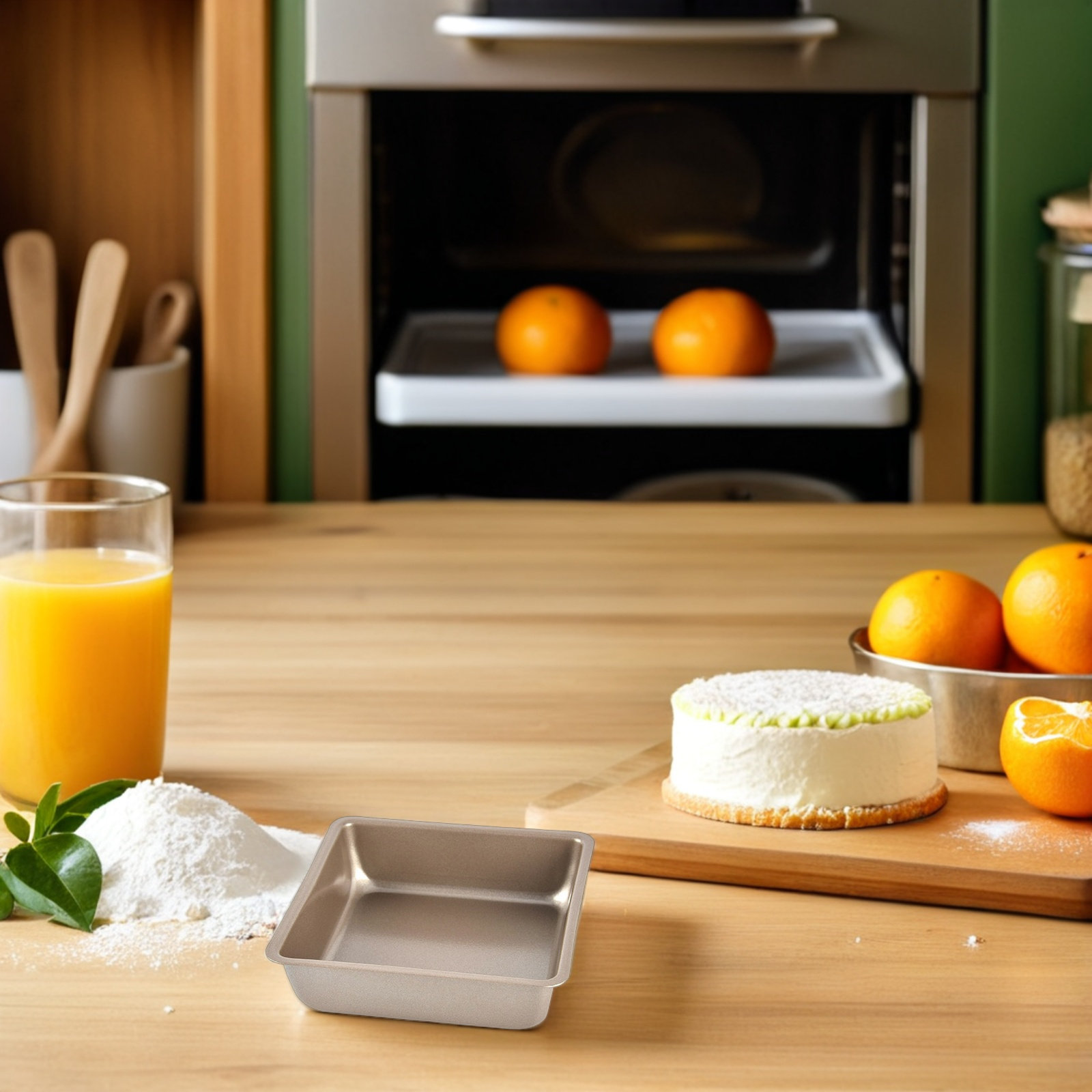 ถาดอบเค้กสี่เหลี่ยมเคลือบกันติ - Toaster บทวิจารณ์และราคา